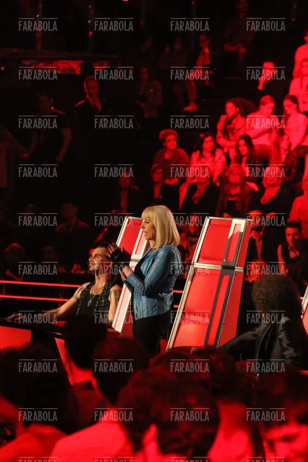 Piero Pelù, Raffaella Carrà e Riccardo Cocciante, The Voice of Italy, 2013 - Farabola Immagine digitale