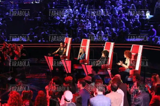 Piero Pelù, Raffaella Carrà, Riccardo Cocciante e Noemi, The Voice of Italy, 2013 - Farabola Immagine digitale