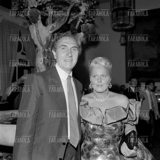 Pippo Baudo con la moglie Katia Ricciarelli, Festival di Venezia, 1988 - Farabola Immagine digitale