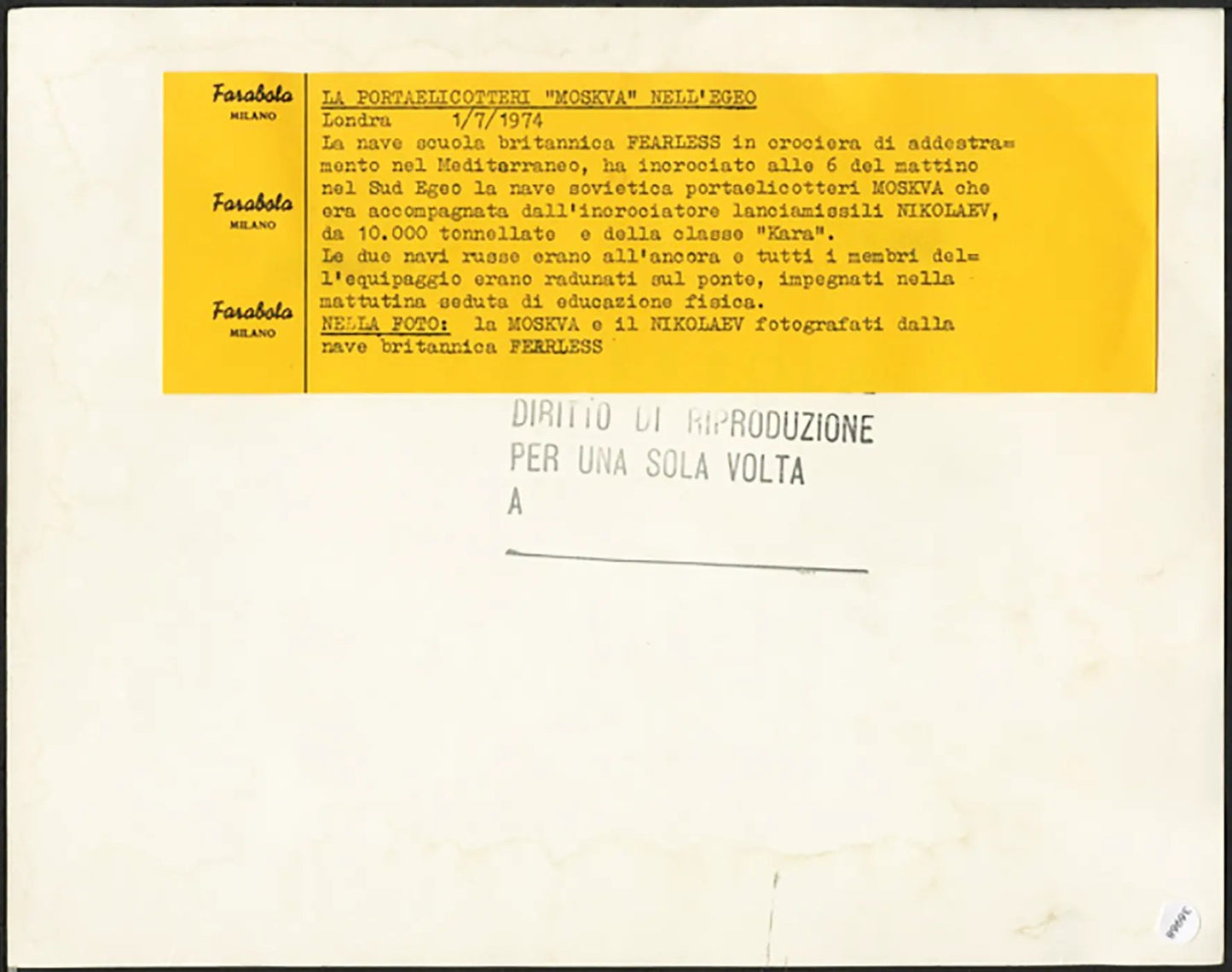 Portaelicotteri sovietica Moskva 1974 Ft 36968 - Stampa 21x27 cm - Farabola Stampa ai sali d'argento