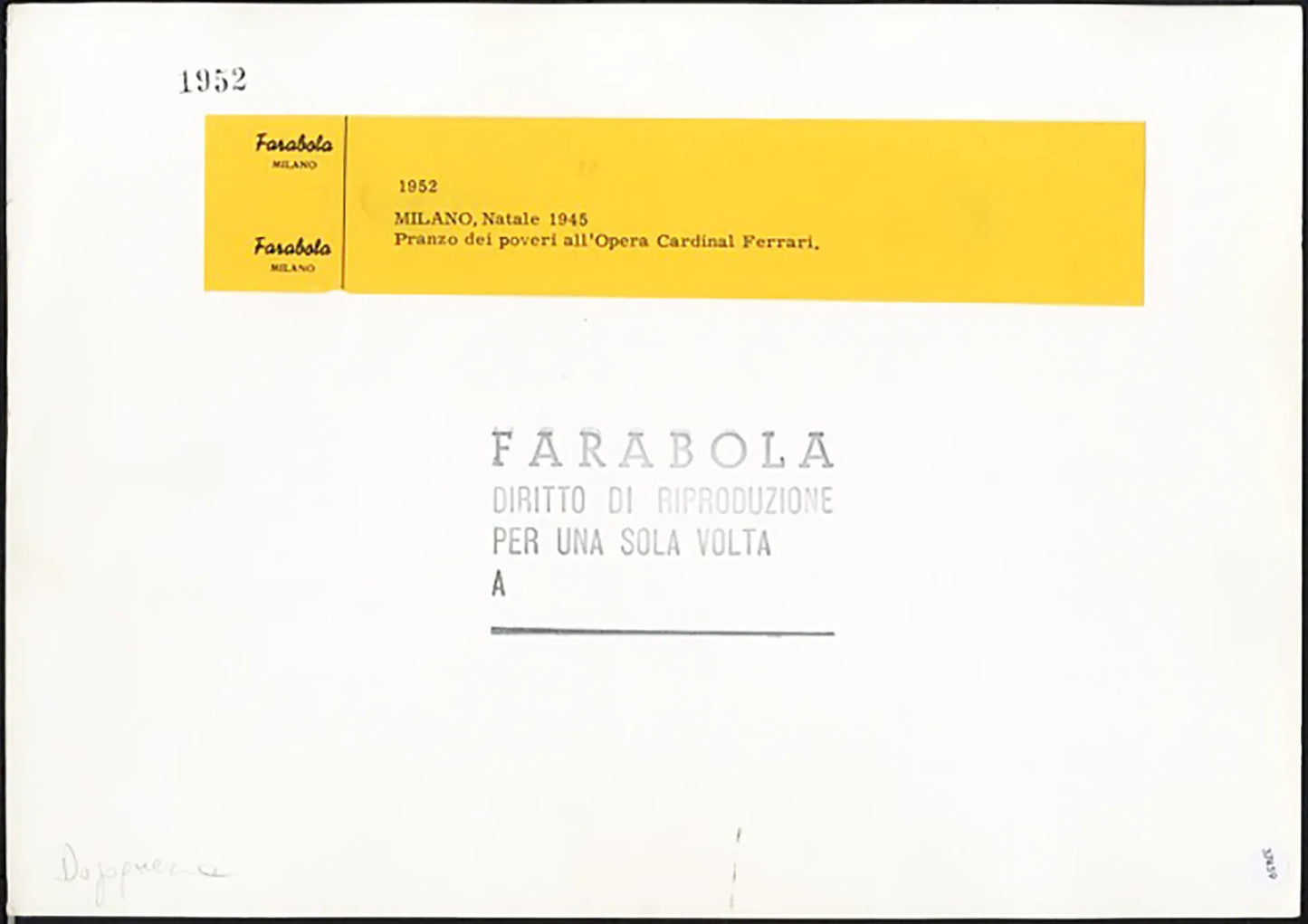 Pranzo dei poveri a Milano 1945 Ft 37459 - Stampa 22x30 cm - Farabola Stampa ai sali d'argento