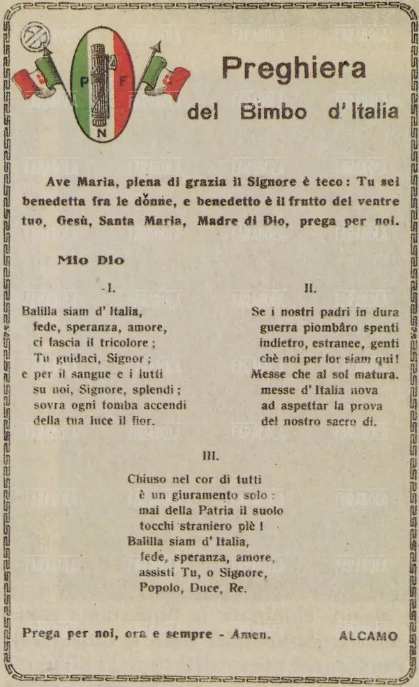 Preghiera del bimbo d'Italia, anni 20 - Farabola Immagine digitale