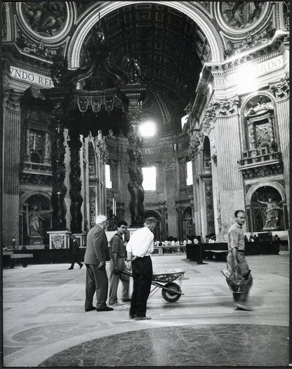 Preparativi per il Concilio Vaticano 1962 Ft 4831 - Stampa 21x27 cm - Farabola Stampa ai sali d'argento