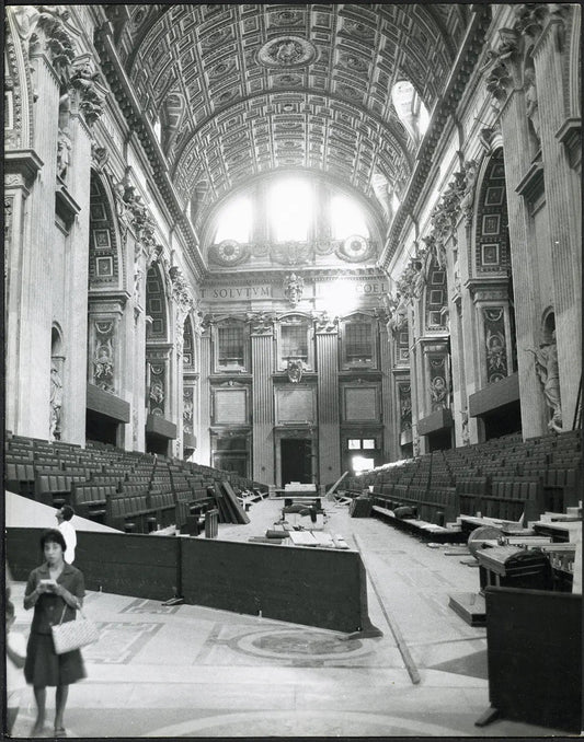 Preparativi per il Concilio Vaticano 1962 Ft 4835 - Stampa 21x27 cm - Farabola Stampa ai sali d'argento