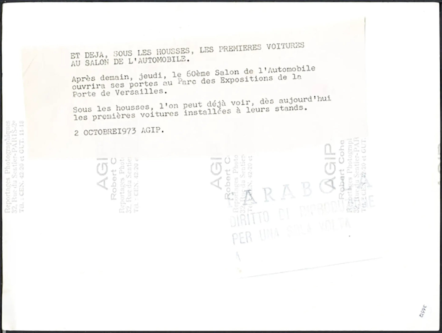 Preparativi Salone Auto Parigi 1973 Ft 36512 - Stampa 24x18 cm - Farabola Stampa ai sali d'argento