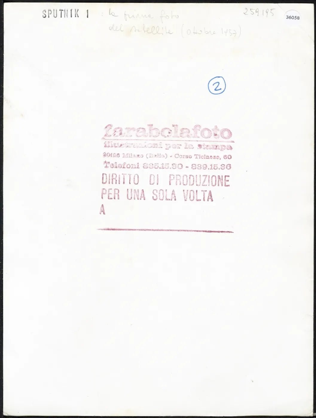 Prima foto del satellite Sputnik 1 1957 Ft 36058 - Stampa 24x18 cm - Farabola Stampa ai sali d'argento