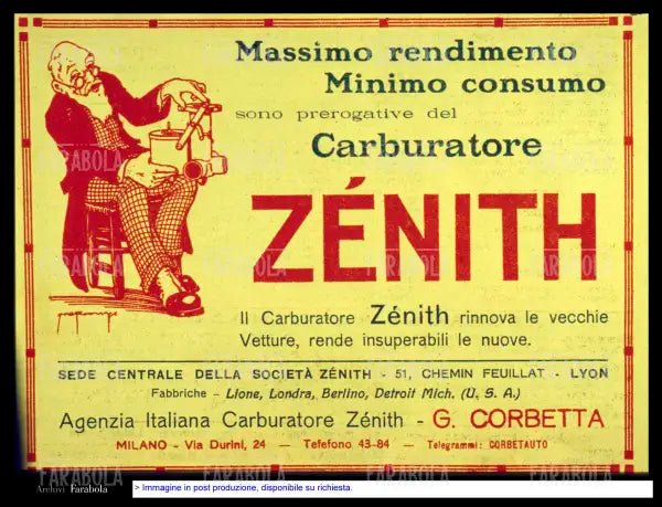 Pubblicità del carburatore Zénith, 1910 - Farabola Immagine digitale