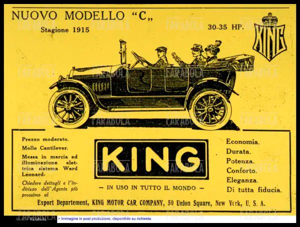 Pubblicità del nuovo modello C dell'auto King, 1915 - Farabola Immagine digitale