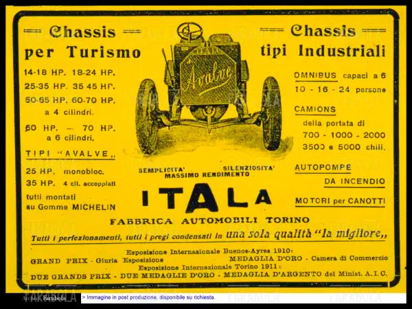 Pubblicità della casa automobilistica Itala, 1910 - Farabola Immagine digitale