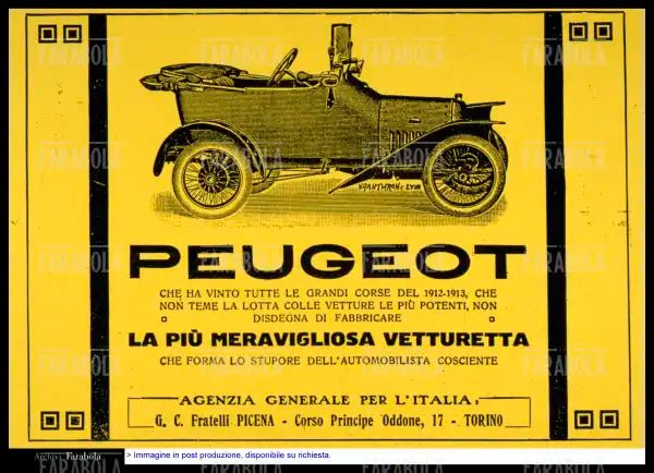 Pubblicità della Peugeot, 1912 - Farabola Immagine digitale