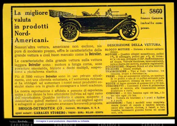 Pubblicità dell'auto Detroiter, 1912 - Farabola Immagine digitale