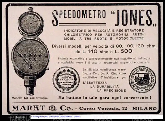 Pubblicità dello speedometro Jones, 1909 - Farabola Immagine digitale