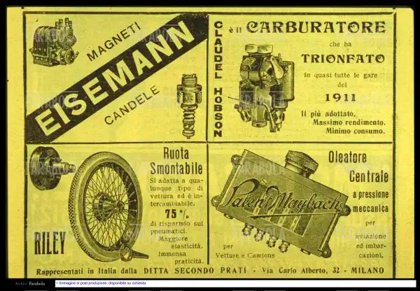 Pubblicità di parti per migliorare le prestazioni della propria auto, 1910 - Farabola Immagine digitale
