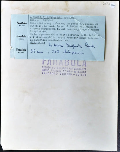 Raduno dei Grassoni 1952 Ft 2804 - Stampa 21x27 cm - Farabola Stampa ai sali d'argento