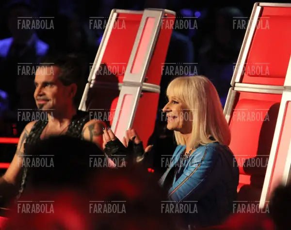 Raffaella Carrà e Piero Pelù, The Voice of Italy, 2013 - Farabola Immagine digitale