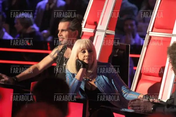 Raffaella Carrà e Piero Pelù, The Voice of Italy, 2013 - Farabola Immagine digitale