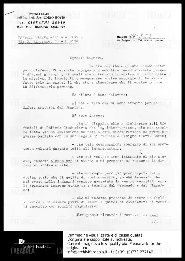 Rapina di via Osoppo, documenti sul caso, Milano, 1959 - Farabola Immagine digitale