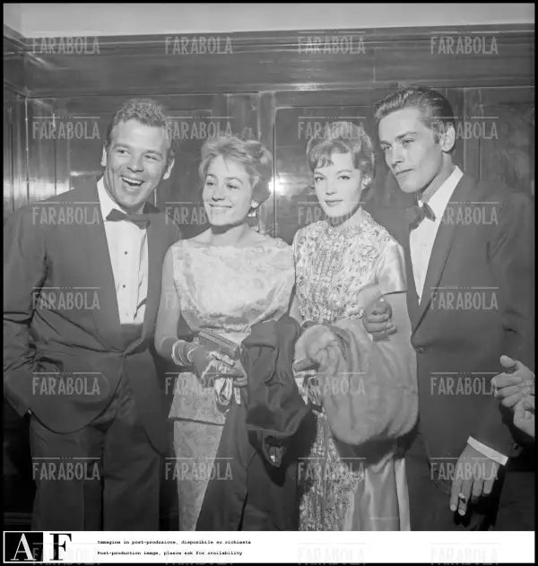 Renato Salvatori, Annie Girardot, Romy Schneider e Alain Delon, Festival di Venezia, 1960 - Farabola Immagine digitale