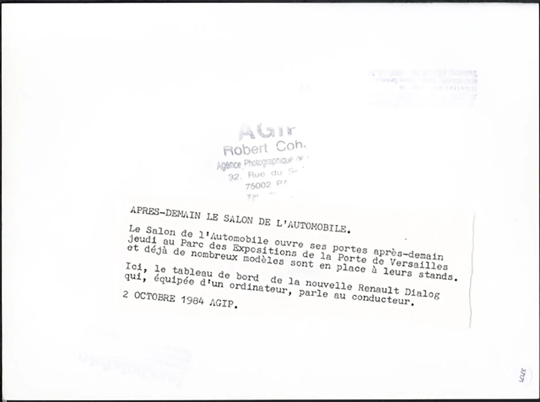 Renault Dialog Salone Auto Parigi 1984 Ft 37171 - Stampa 24x18 cm - Farabola Stampa ai sali d'argento