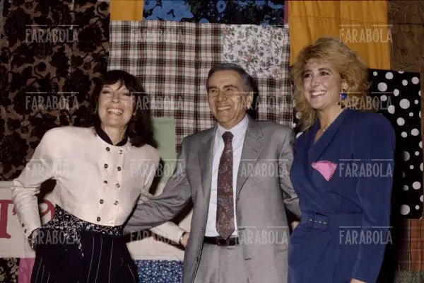 Renée Longarini, Enzo Tortora e Gabriella Carlucci, Portobello, 1987 - Farabola Immagine digitale
