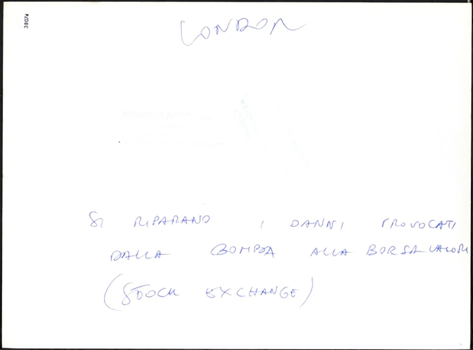 Ripristino Borsa di Londra dopo attentato 1990 Ft 38074 - Stampa 24x18 cm - Farabola Stampa ai sali d'argento