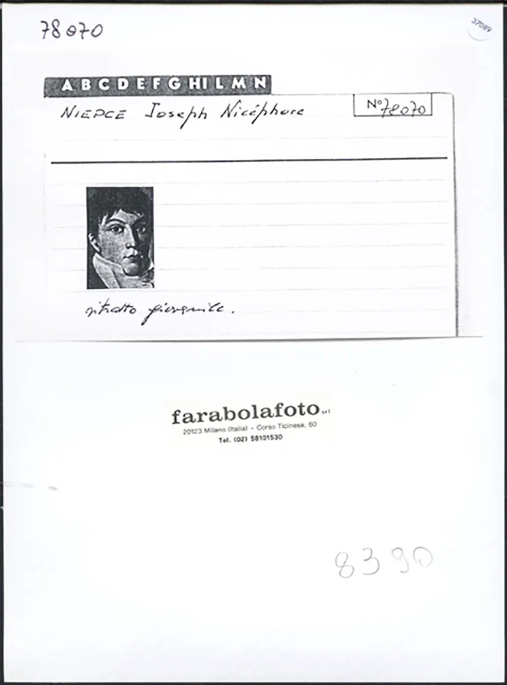Ritratto giovanile di Nicéphore Niépce Ft 37089 - Stampa 24x18 cm - Farabola Stampa ai sali d'argento (anni 90)