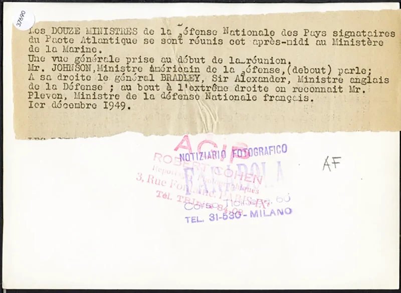 Riunione dei ministri del Patto Atlantico 1949 Ft 37690 - Stampa 18x13 cm - Farabola Stampa ai sali d'argento