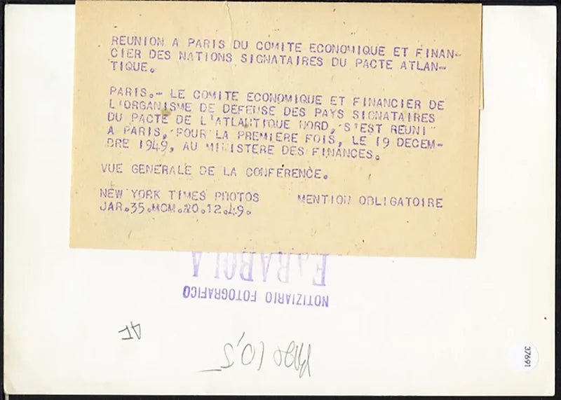 Riunione dei ministri del Patto Atlantico 1949 Ft 37691 - Stampa 18x13 cm - Farabola Stampa ai sali d'argento