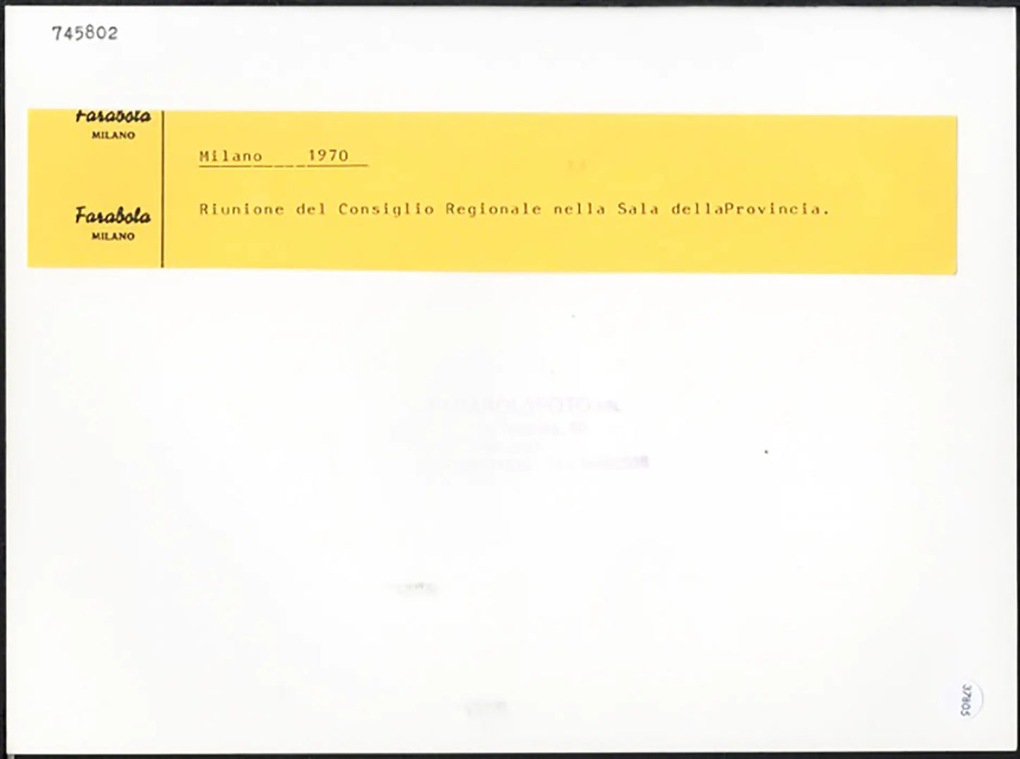 Riunione in Consiglio Regionale Milano 1970 Ft 37805 - Stampa 24x18 cm - Farabola Stampa ai sali d'argento