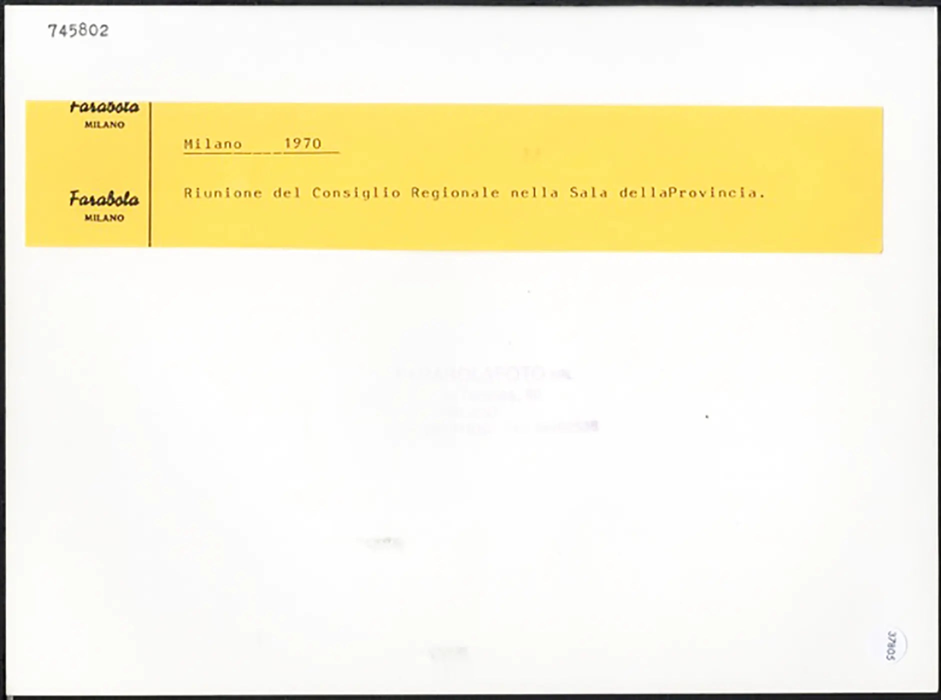 Riunione in Consiglio Regionale Milano 1970 Ft 37805 - Stampa 24x18 cm - Farabola Stampa ai sali d'argento