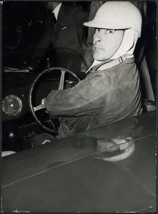 Roberto Rossellini alla Mille Miglia 1953 Ft 37862 - Stampa 24x18 cm - Farabola Stampa ai sali d'argento