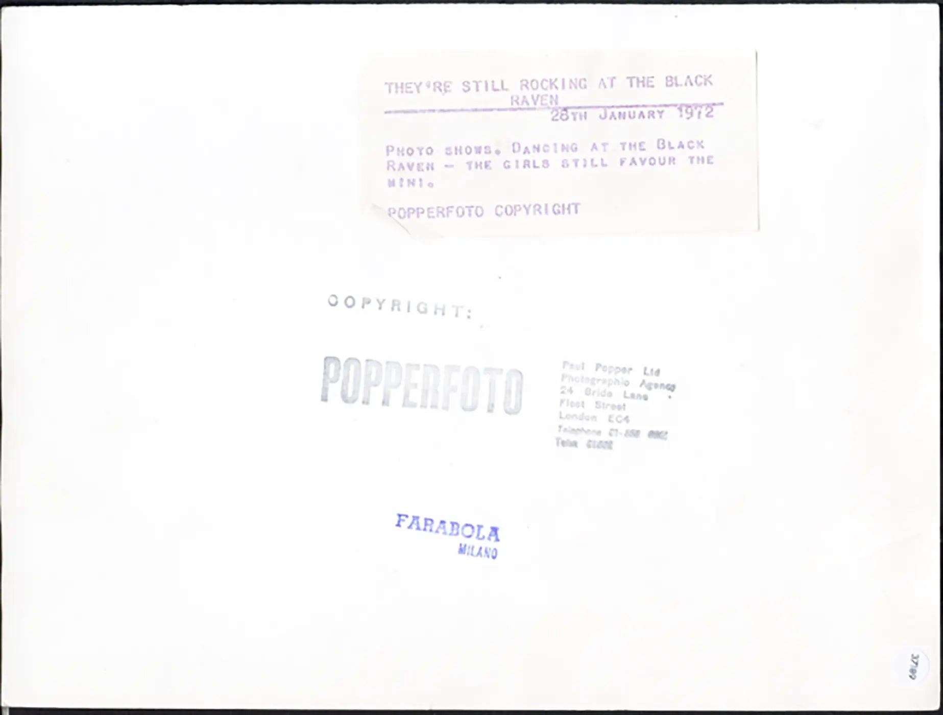 Rock and roll al Black Raven 1972 Ft 37189 - Stampa 20x25 cm - Farabola Stampa ai sali d'argento