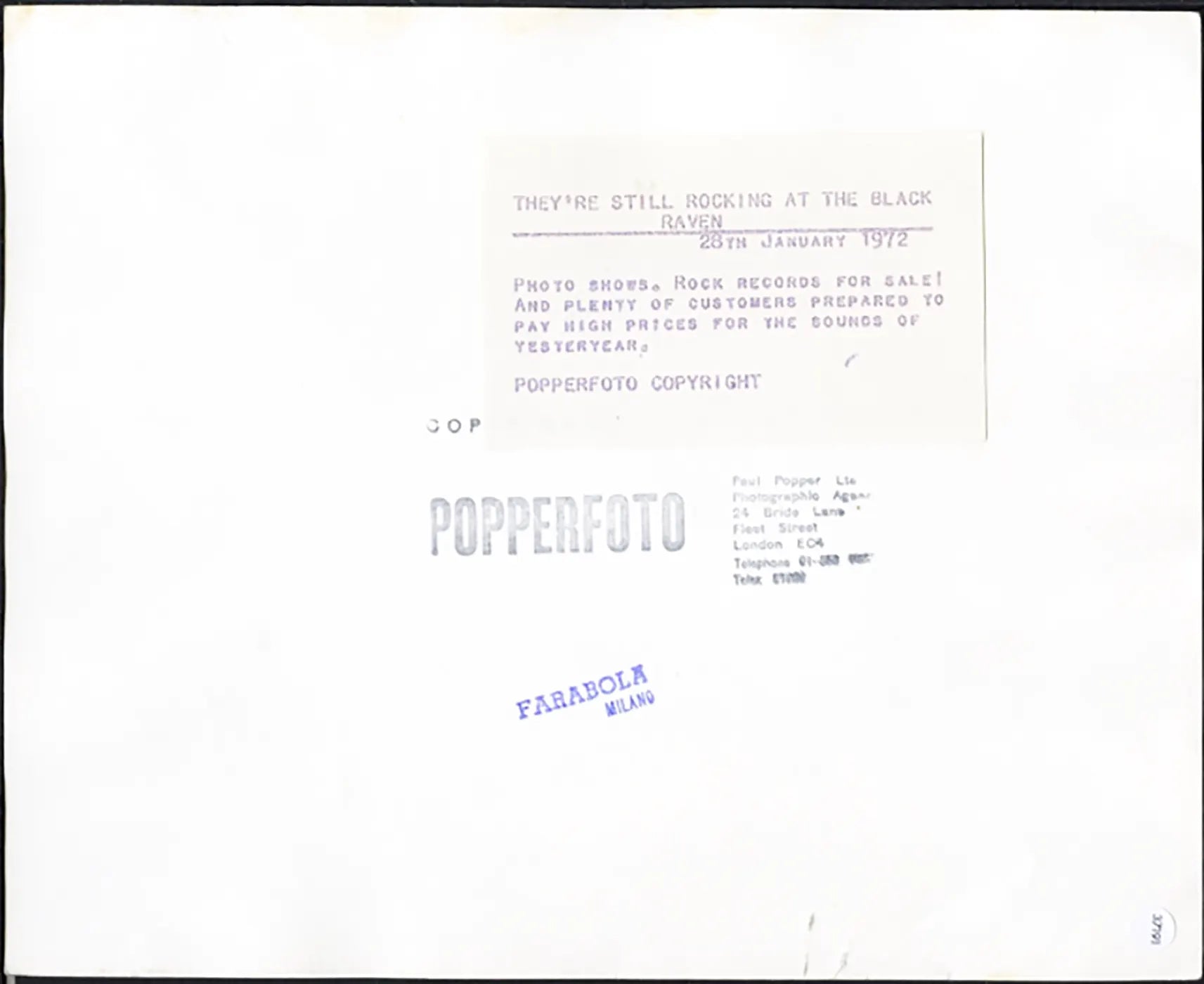 Rock and roll al Black Raven 1972 Ft 37191 - Stampa 20x25 cm - Farabola Stampa ai sali d'argento