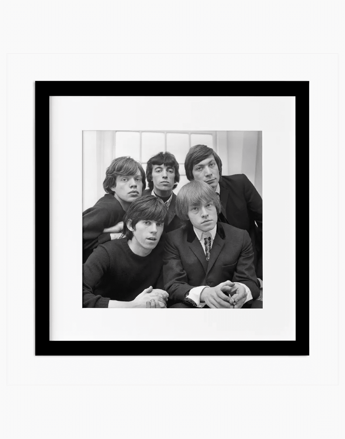 Rolling Stones, 1964 — stampa fine art con cornice nera