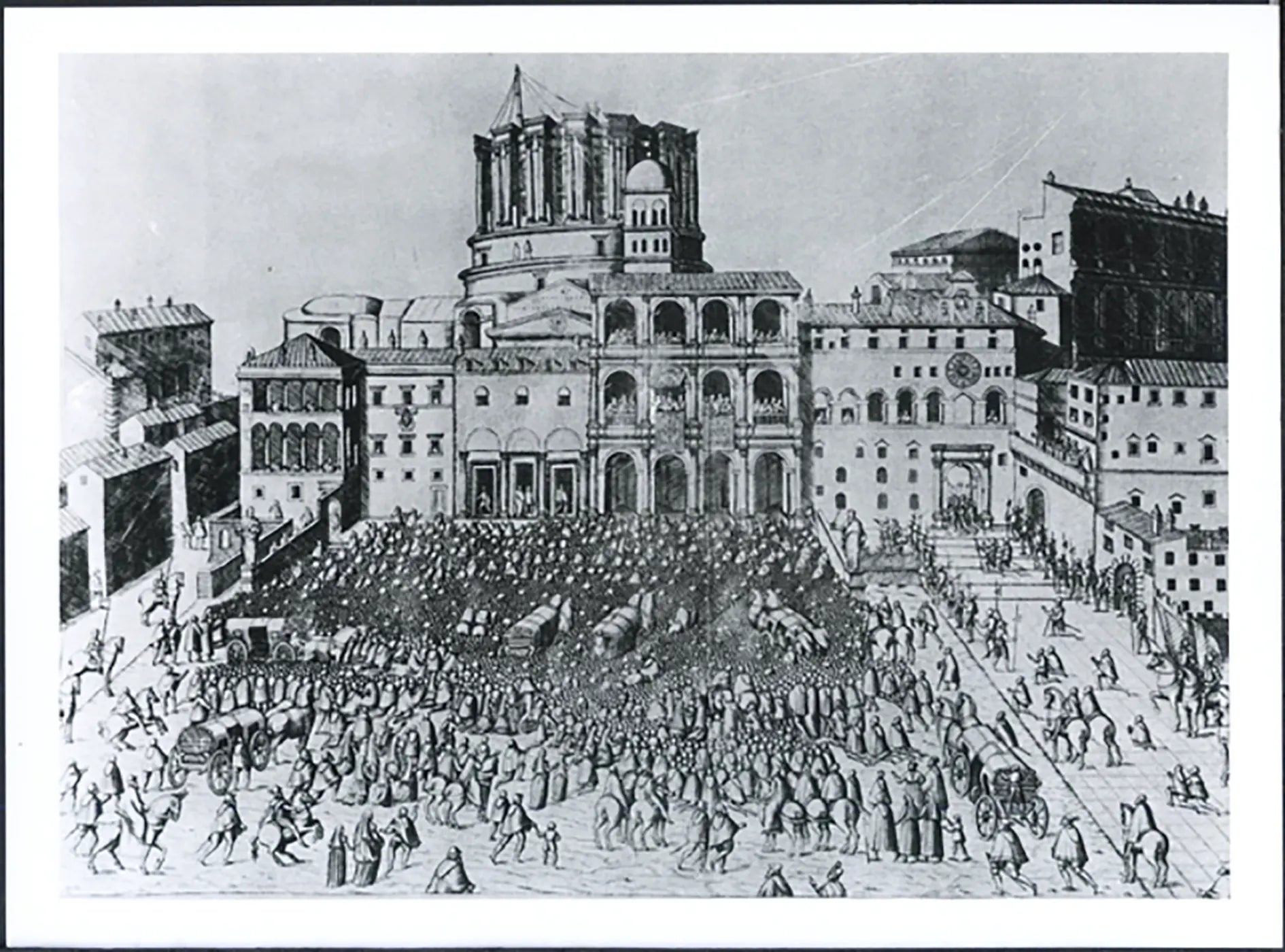 Roma Piazza San Pietro nel 1564 Ft 5048 - Stampa 24x18 cm - Farabola Stampa ai sali d'argento (anni 90)
