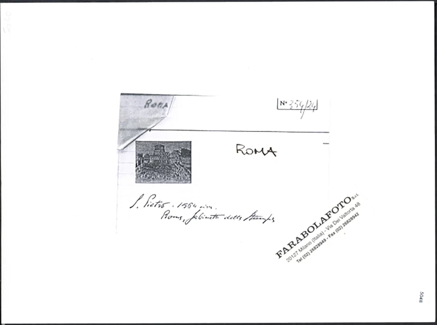 Roma Piazza San Pietro nel 1564 Ft 5048 - Stampa 24x18 cm - Farabola Stampa ai sali d'argento (anni 90)