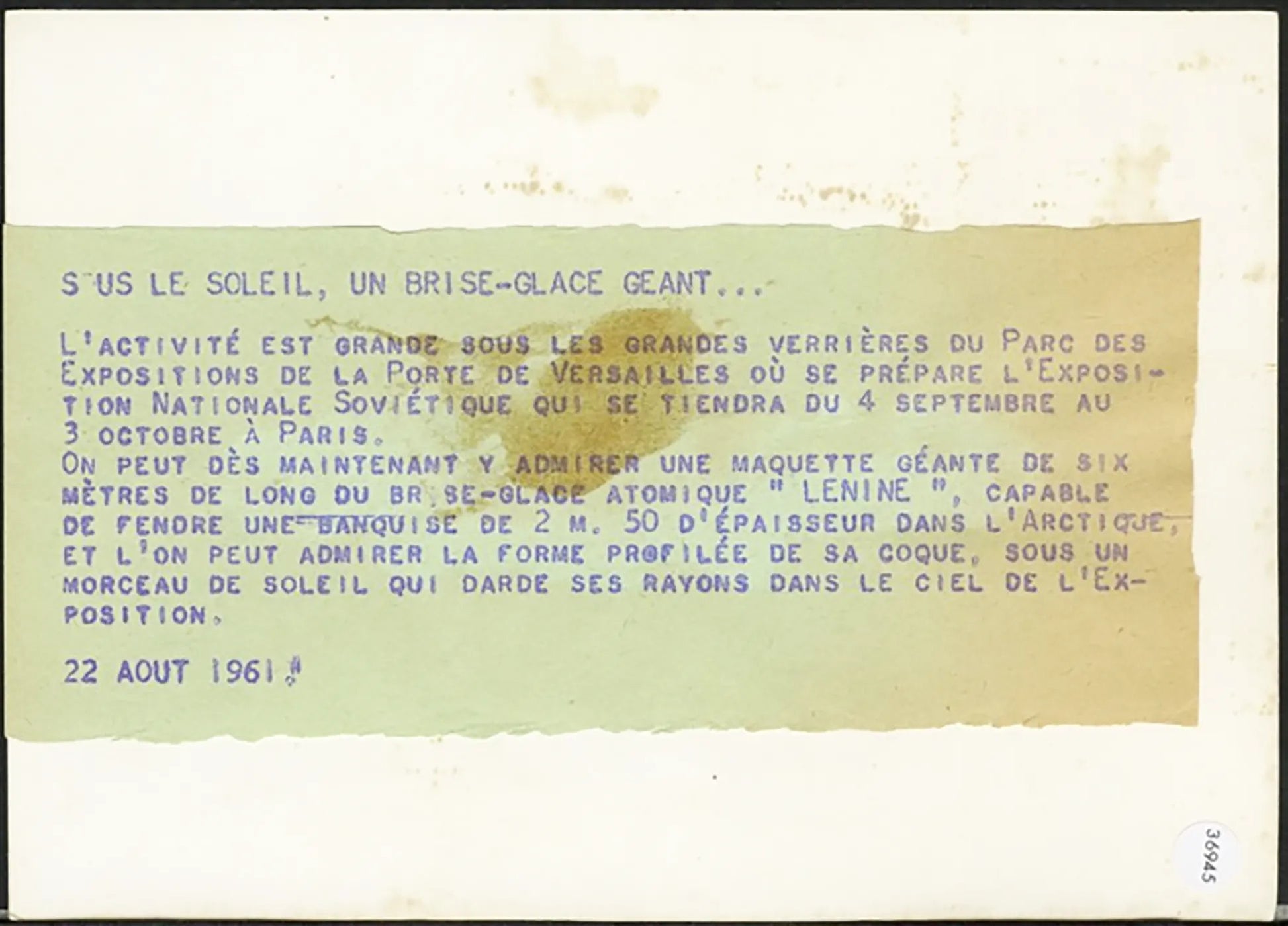 Rompighiaccio atomico Lenin 1961 Ft 36945 - Stampa 13x18 cm - Farabola Stampa ai sali d'argento