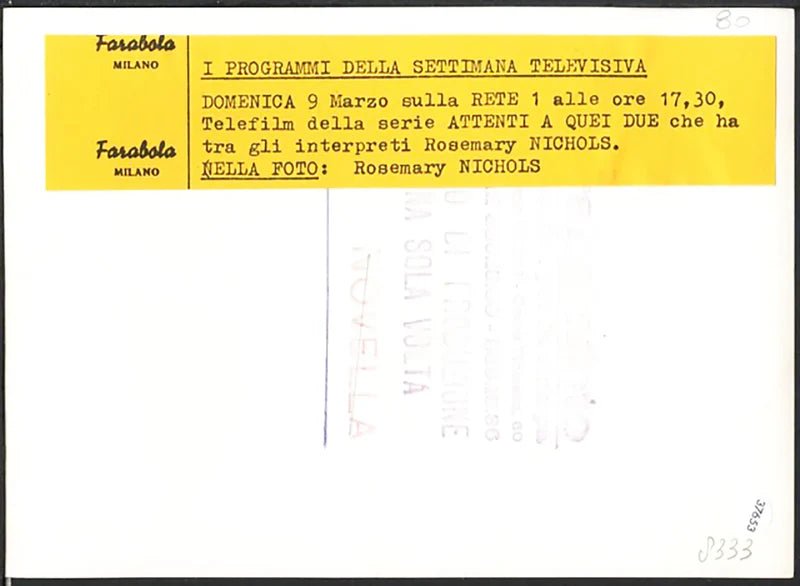 Rosemary Nichols Attenti a quei due 1971 Ft 37653 - Stampa 18x13 cm - Farabola Stampa ai sali d'argento