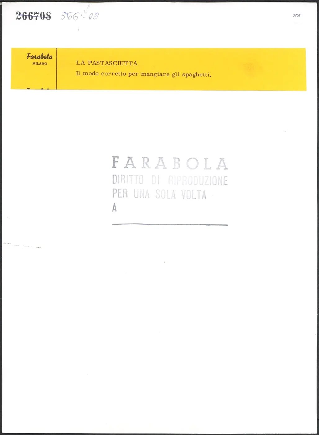Rotolo di spaghetti anni 50 Ft 37511 - Stampa 24x30 cm - Farabola Stampa ai sali d'argento