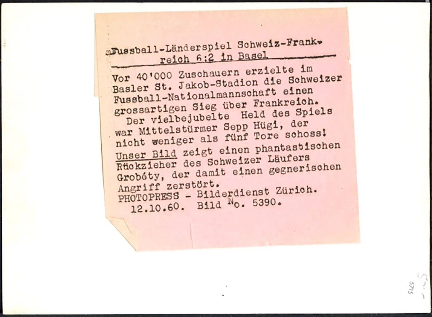 Rovesciata di Grobéty 1960 Ft 5715 - Stampa 18x13 cm - Farabola Stampa ai sali d'argento