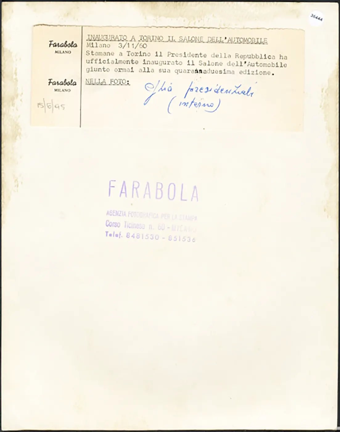 Salone Auto Torino 1960 Ghia Ft 36444 - Stampa 21x27 cm - Farabola Stampa ai sali d'argento