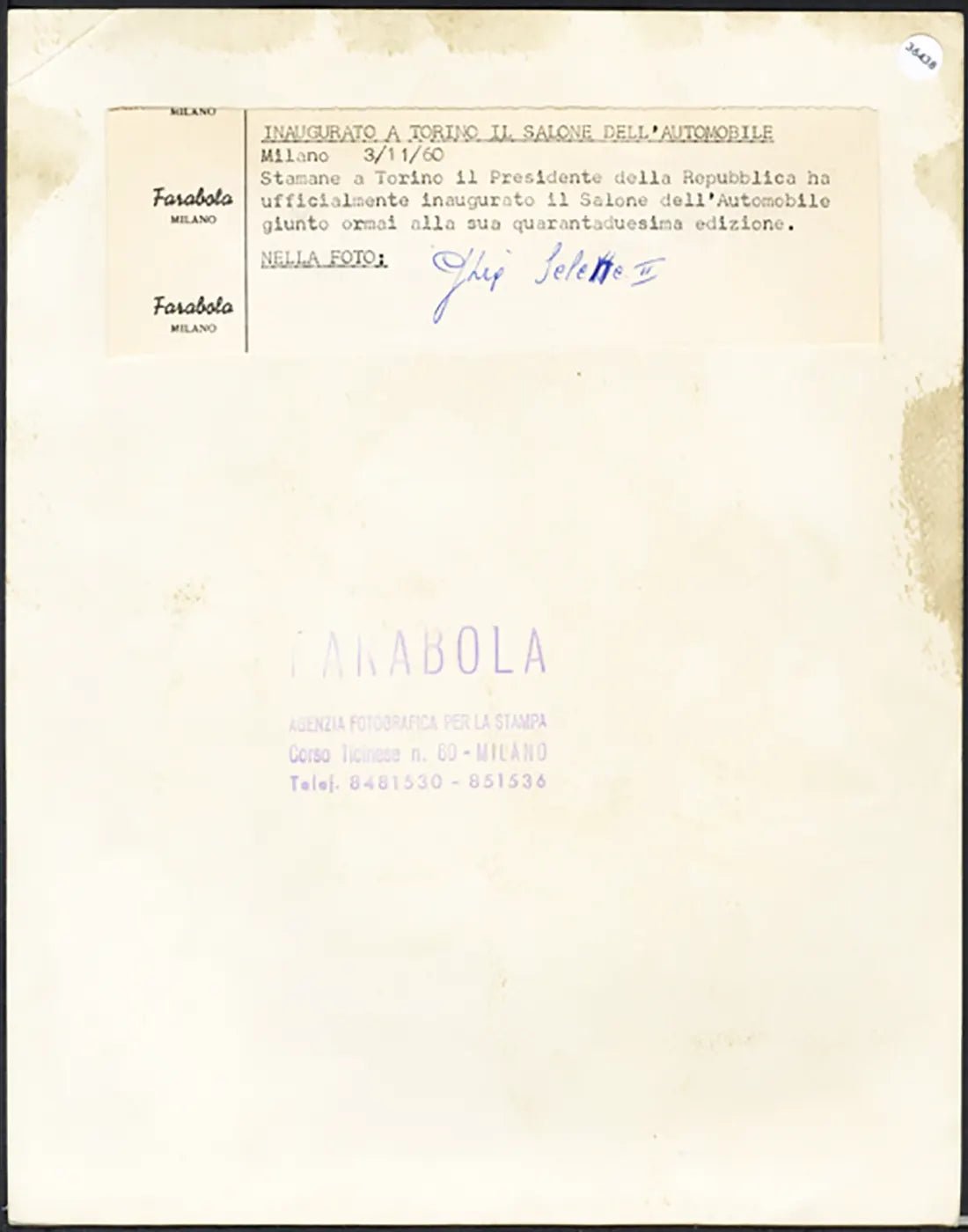 Salone Auto Torino 1960 Ghia Selene II Ft 36438 - Stampa 21x27 cm - Farabola Stampa ai sali d'argento