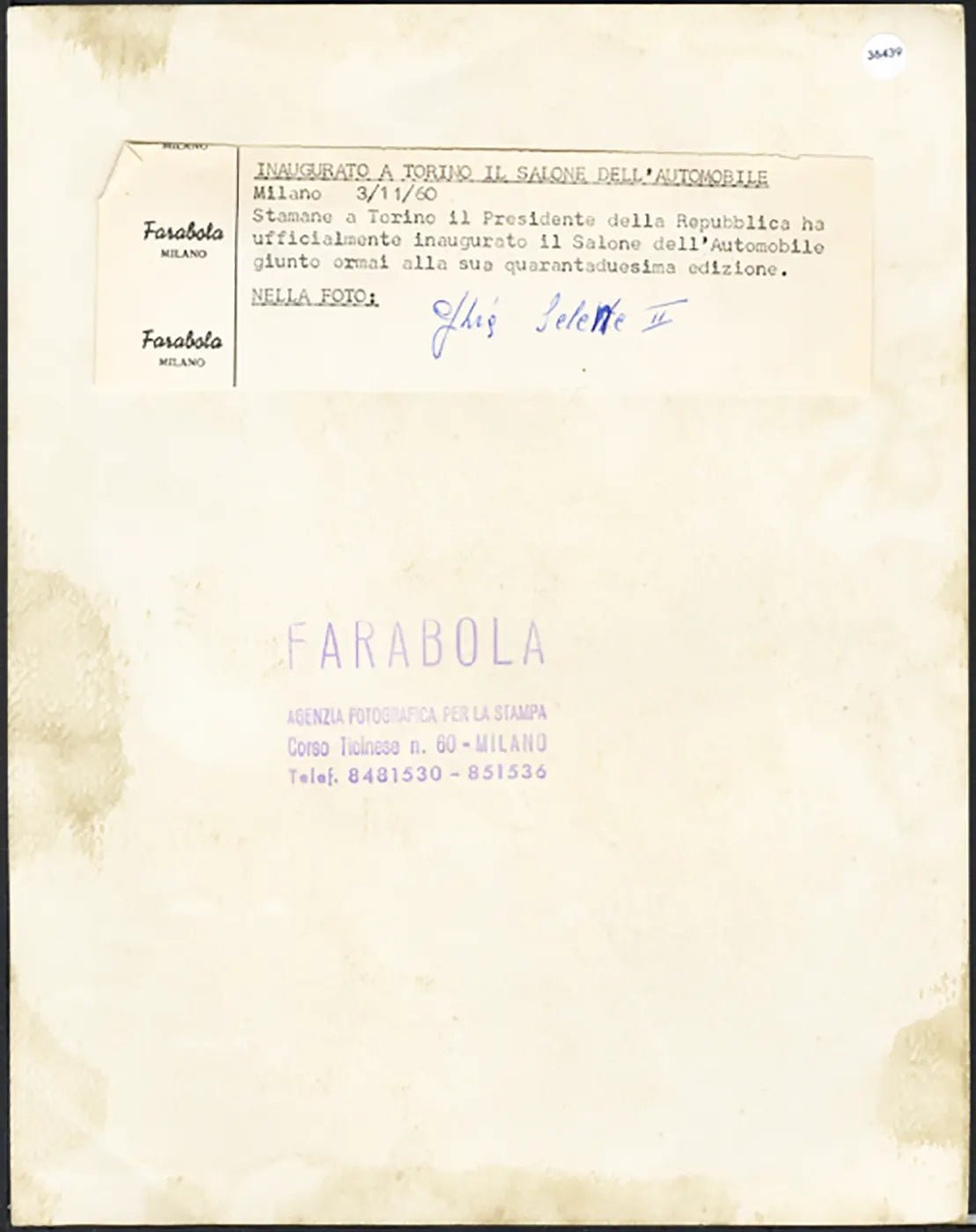 Salone Auto Torino 1960 Ghia Selene II Ft 36439 - Stampa 21x27 cm - Farabola Stampa ai sali d'argento