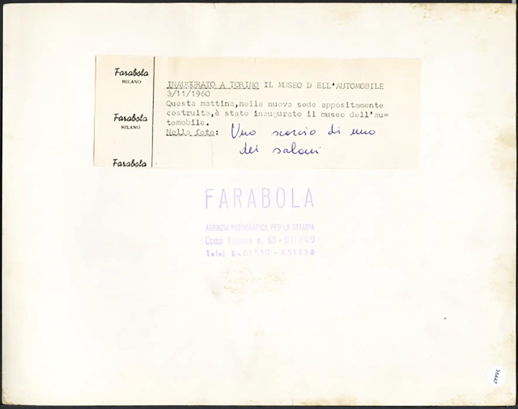 Salone Auto Torino 1960 Veduta Ft 36447 - Stampa 21x27 cm - Farabola Stampa ai sali d'argento