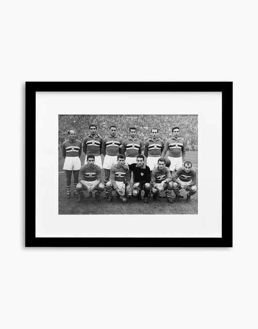 Sampdoria, Formazione, 1960 — stampa fine art con cornice nera