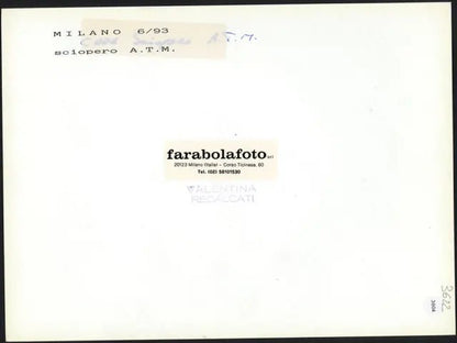 Sciopero Autobus Milano 1993 Ft 3604 - Stampa 24x18 cm - Farabola Stampa ai sali d'argento