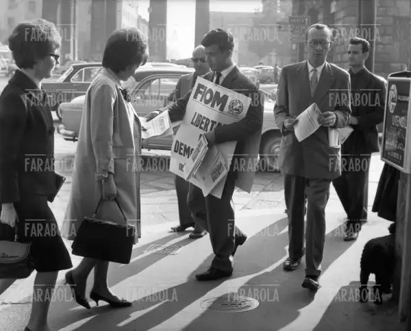 Sciopero dei metallurgici, Milano, anni 60 - Farabola Immagine digitale