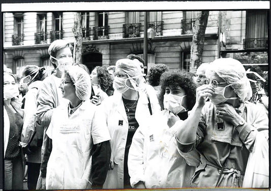 Sciopero delle infermiere a Parigi 1991 Ft 5229 - Stampa 21x15 cm - Farabola Stampa ai sali d'argento