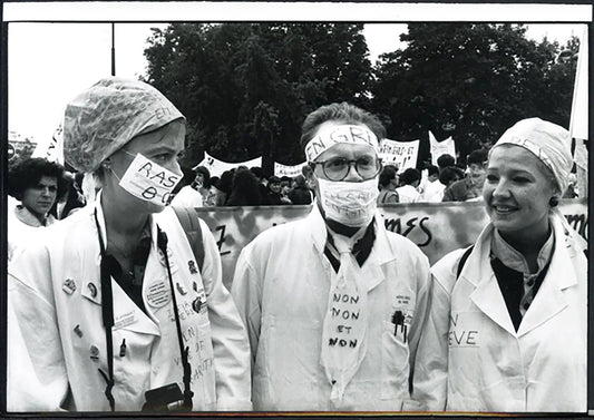Sciopero delle infermiere a Parigi 1991 Ft 5256 - Stampa 21x15 cm - Farabola Stampa ai sali d'argento