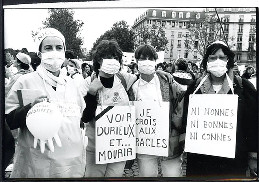 Sciopero delle infermiere a Parigi 1991 Ft 5272 - Stampa 21x15 cm - Farabola Stampa ai sali d'argento